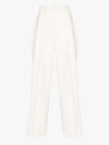 THE FRANKIE SHOP ELVIRA BELTED WIDE LEG TROUSERS,ELVIRATROUSERSWHITE15304611