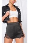 By The Way. Ophelia Lace Trim Shorts In Black