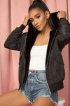 Superdown Raelyn Reversible Bomber Jacket In Black