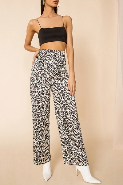 Superdown Tracey Wide Leg Pant In Leopard