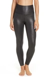 Beyond Yoga Twinkle High Waist 7/8 Leggings In Mocha Brown-rose Gold Twinkle