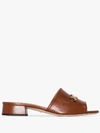 Gucci Brown Zumi 25 Logo Leather Sandals In Brown