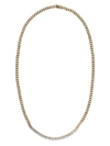 Anita Ko 18kt Rose Gold Plain Cuban Link And Long Diamond Line Necklace In Gold