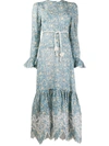 ZIMMERMANN CARNABY FRILL FLORAL PRINT MIDI DRESS