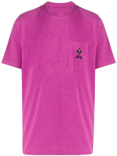 Stussy Embroidered Logo T-shirt In Pink