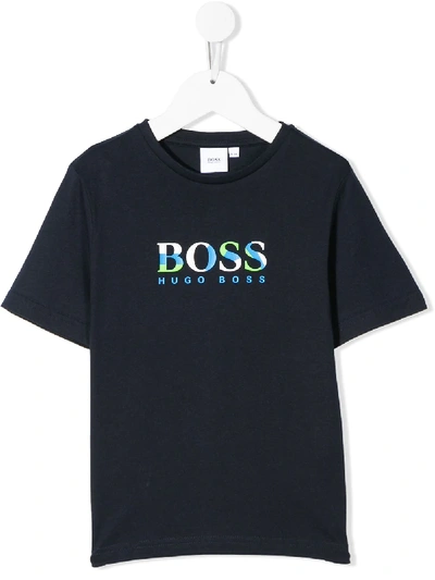 Hugo Boss Teen Logo-print T-shirt In Black