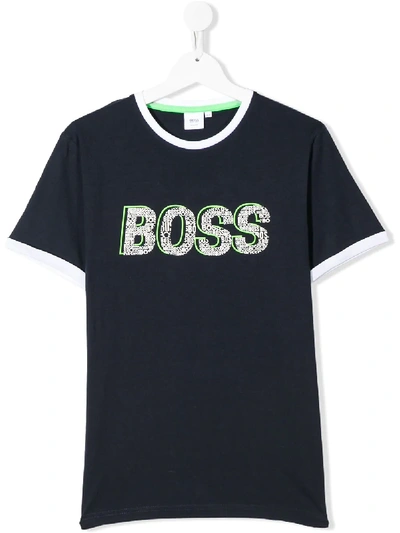 Hugo Boss Teen Logo-print T-shirt In Blue