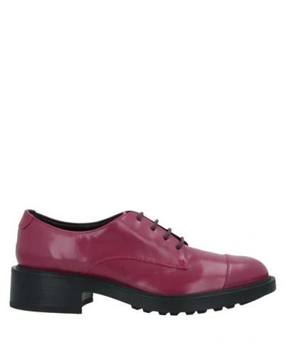 Hogan Lace-up Shoes In Red