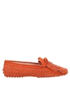 TOD'S TOD'S WOMAN LOAFERS ORANGE SIZE 6 SOFT LEATHER,11893193AM 9