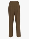 THE FRANKIE SHOP BROWN BEA STRAIGHT-LEG TROUSERS,BEATROUSERS15304907
