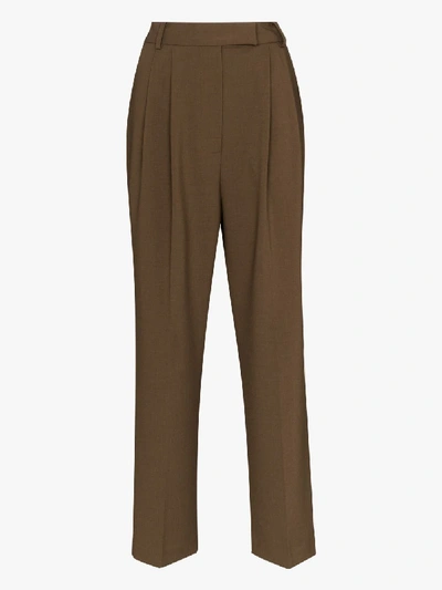 THE FRANKIE SHOP BROWN BEA STRAIGHT-LEG TROUSERS,BEATROUSERS15304907