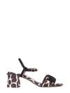 L'autre Chose Animal Print Haircalf Sandals In Bianco