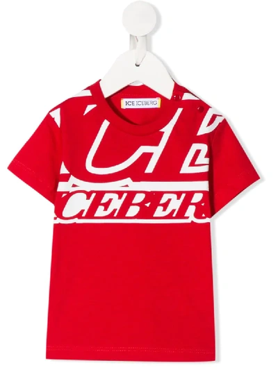 Iceberg Babies' Logo Print T-shirt In Red