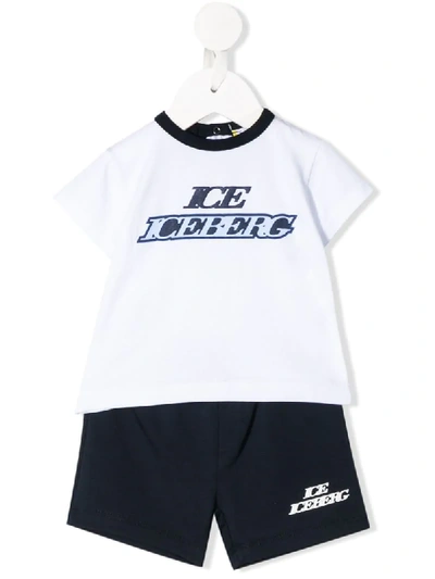 Iceberg Babies' Logo Print Tracksuit Set In Blue