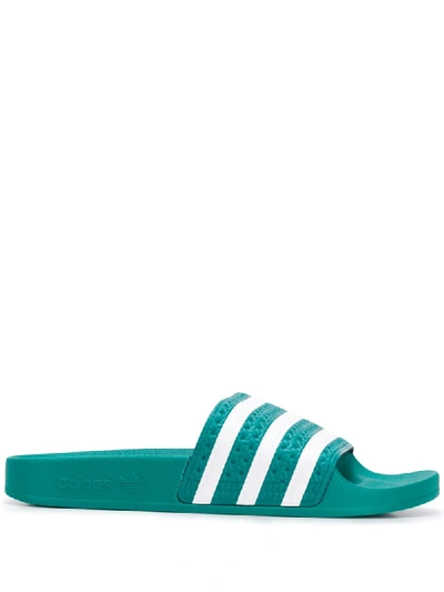 Adidas Originals Adilette Slides In Green
