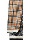 BURBERRY CHECK AND LEOPARD PRINT SCARF