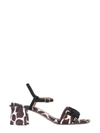 L'autre Chose Animal Print Haircalf Sandals In White