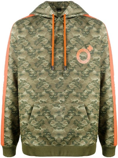 Blood Brother Corman Camouflage-print Hoodie In Green