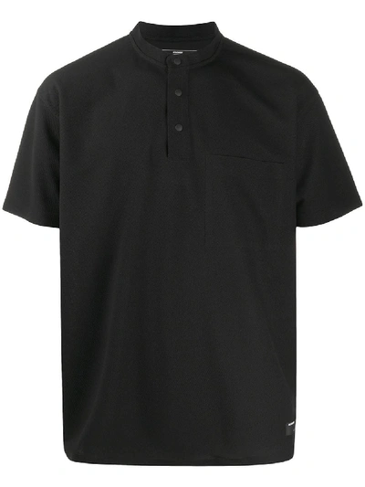 Attachment Buttoned Short-sleeved T-shirt In Black