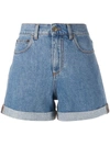Philosophy Di Lorenzo Serafini High-rise Cut-off Denim Shorts In Blue