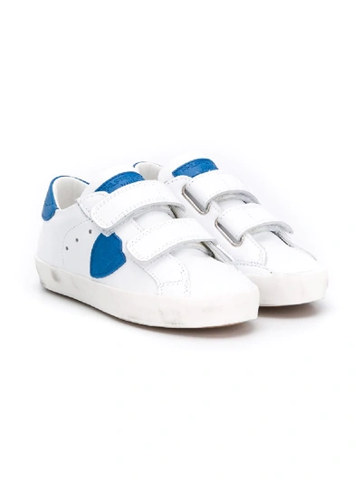 Philippe Model Kids' Paris Sportif Touch-strap Trainers In White