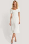QUEEN OF JETLAGS X NA-KD Side Slit Midi Dress White