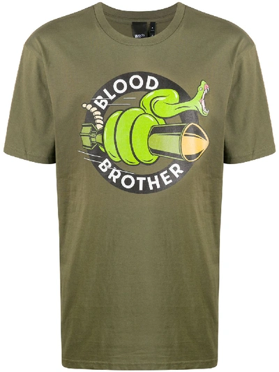 Blood Brother Snake Logo-print T-shirt In Green