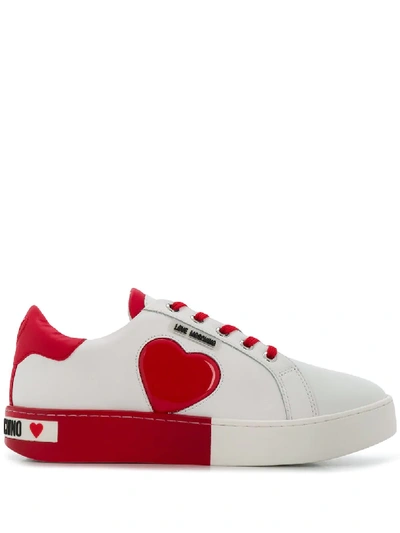 Love Moschino Heart Patch Low-top Trainers In White