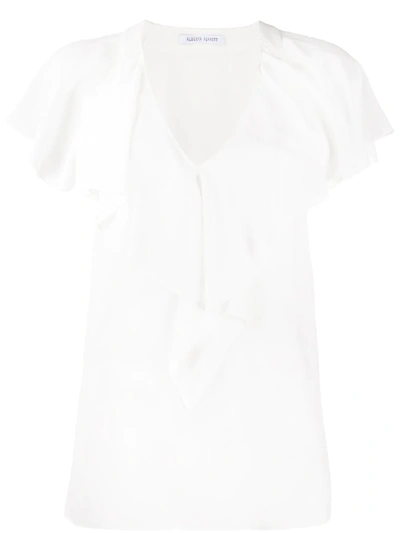 Alberta Ferretti Draped-detail Top In White