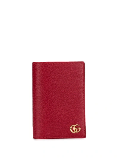 Gucci Logo Plaque Wallet In Red