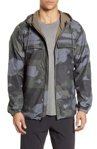 Alo Yoga Stride Camo Hooded Jacket In Black Camouflage