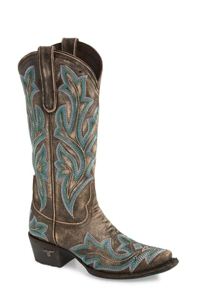 Lane Boots Saratoga Western Boot In Brown Leather