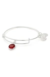 Alex And Ani Color Code Adjustable Wire Bangle In January - Scarlet/ Silver