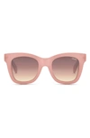 Quay After Hours 50mm Square Sunglasses In Pink/ Brown