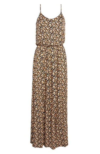 All In Favor Knit Maxi Dress In Black Ivory Ditsy Floral