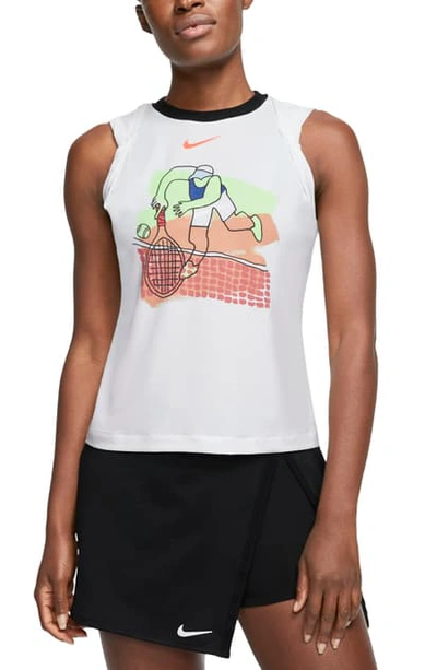 Nike Court Dri-fit Women's Tennis Tank In White/lsrcrm