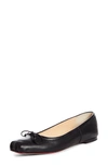 Christian Louboutin Mamadrague Napa Bow Red Sole Ballerina Flats In Black