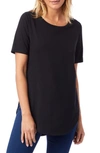 Alternative Organic Cotton Half Sleeve Tunic In True Black