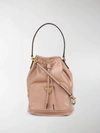 Prada Beuteltasche Mit Logo-schild In Pink