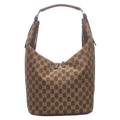 Pre-owned Gucci Brown Gg Canvas Tote Bag