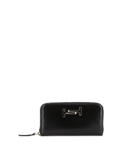 Tod's Double T Black Leather Wallet