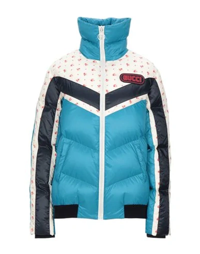 Gucci Down Jacket In Azure