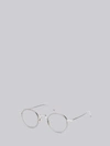 THOM BROWNE THOM BROWNE EYEWEAR ROUND SATIN CRYSTAL GREY OPTICAL GLASSES,TBX90612764362