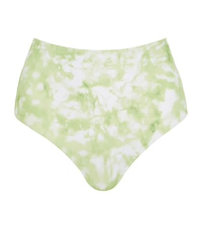 Faithfull The Brand + Net Sustain Chaumont Tie-dyed Bikini Briefs In Lime Green