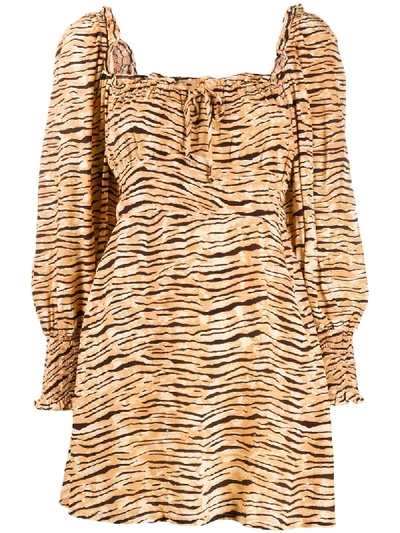 Faithfull The Brand Tiger Print Mini Dress In Animal