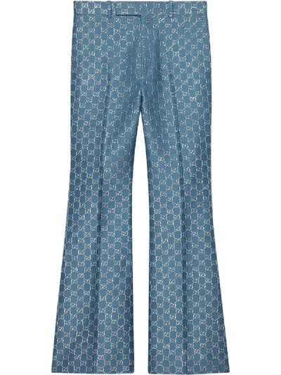 Gucci Flare Leg Trousers In Blue