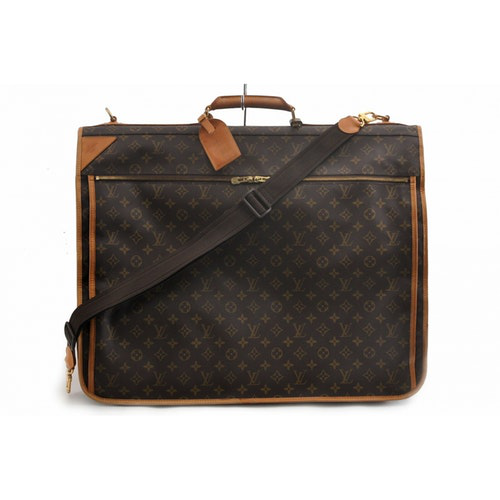 Pre-Owned Louis Vuitton Garment Brown Cloth Travel Bag | ModeSens