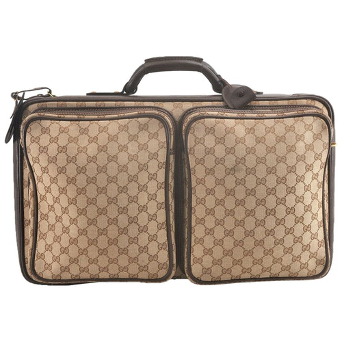 Pre-Owned Gucci Brown Cloth Travel Bag | ModeSens