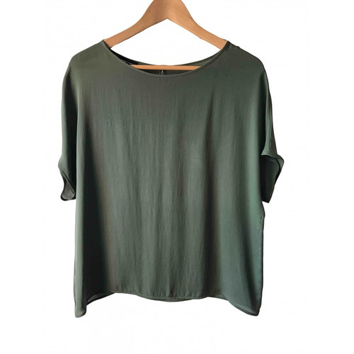 khaki silk top