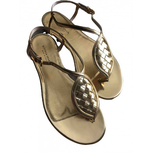 gold leather sandals